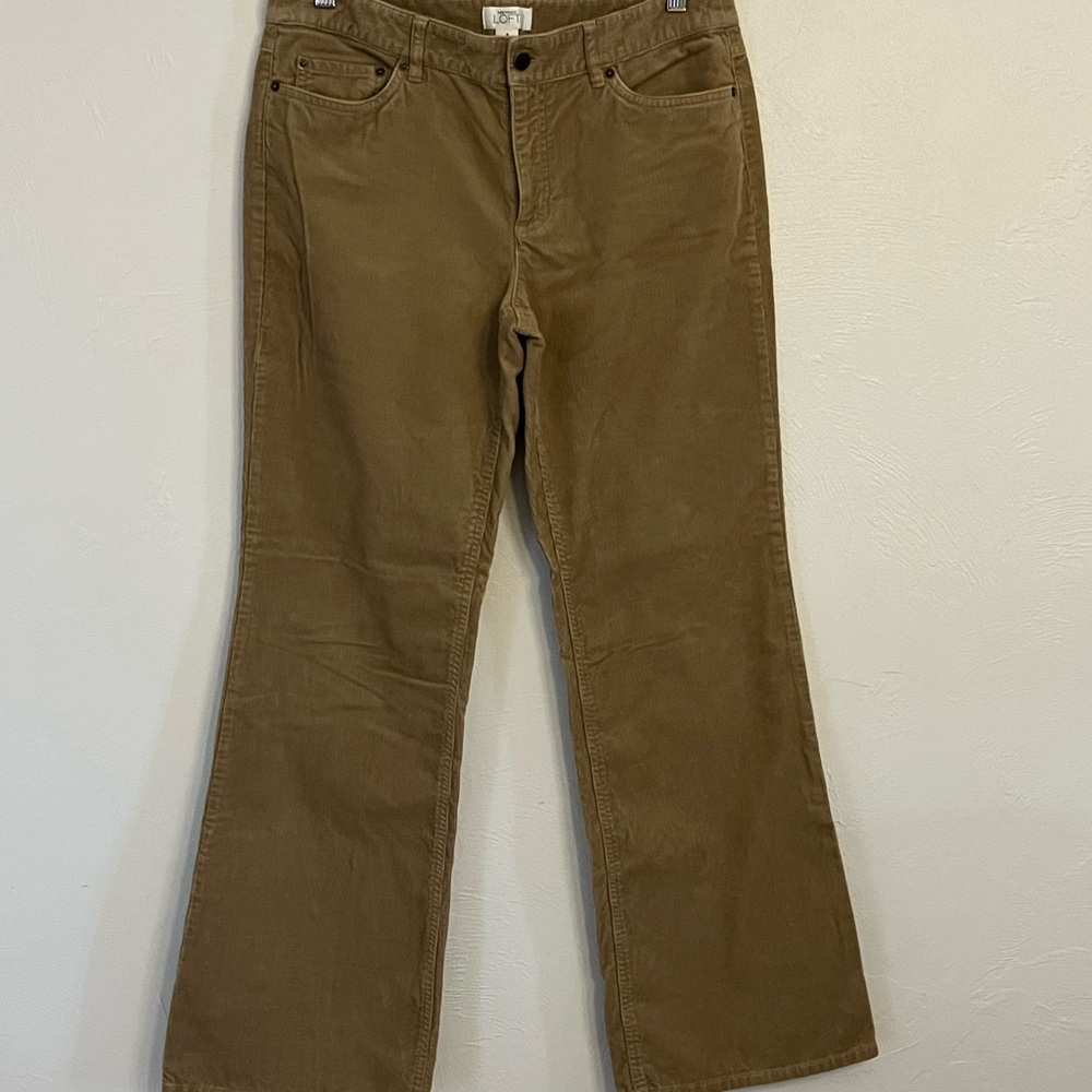 LOFT Women's Tan Wide Leg Cords